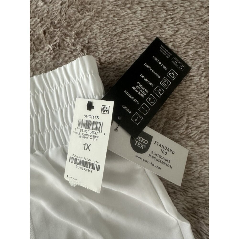Womens ID Ideology High-Waist Woven Active Shorts Size 1X Bright White New - Picture 5 of 14